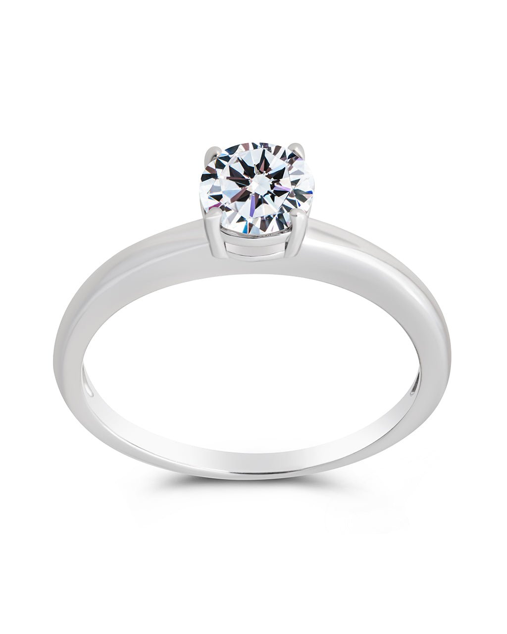 Sterling Silver 4-Prong Brilliant Cut Promise Ring