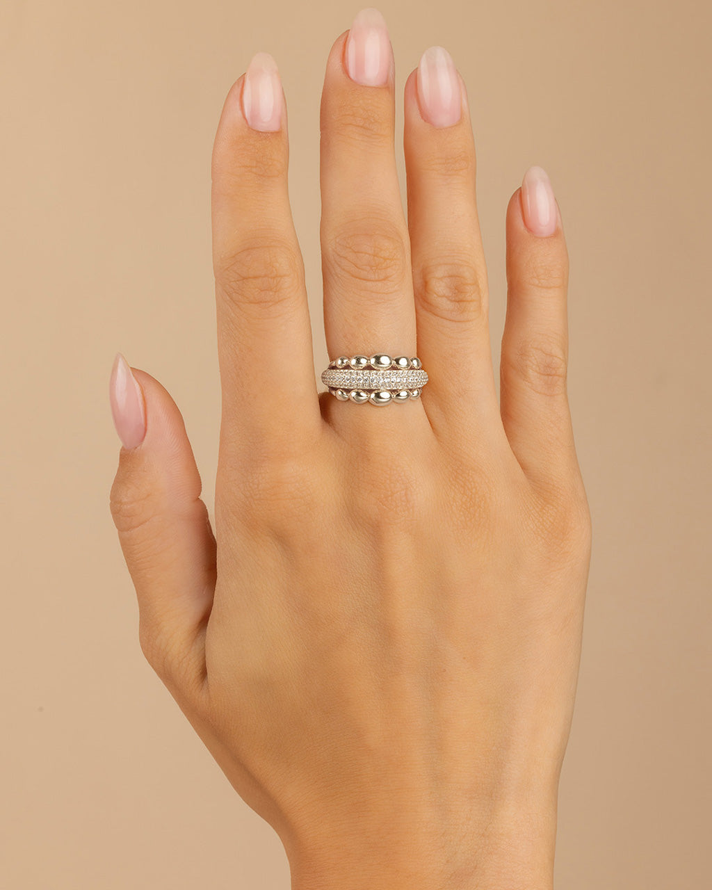 Sterling Silver Juliette Bubble Pavé Ring