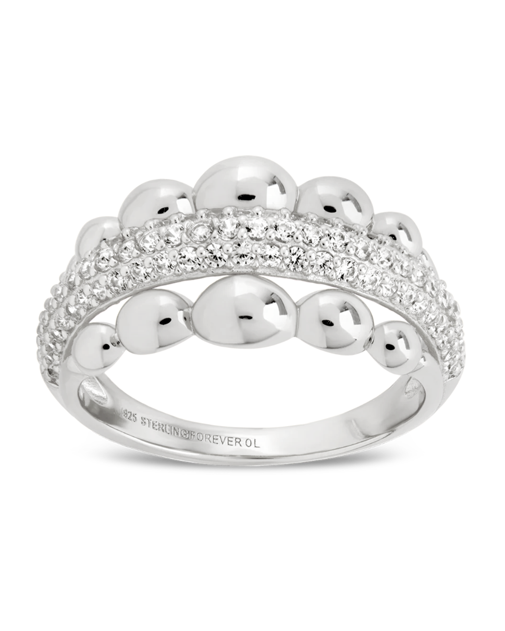 Sterling Silver Juliette Bubble Pavé Ring