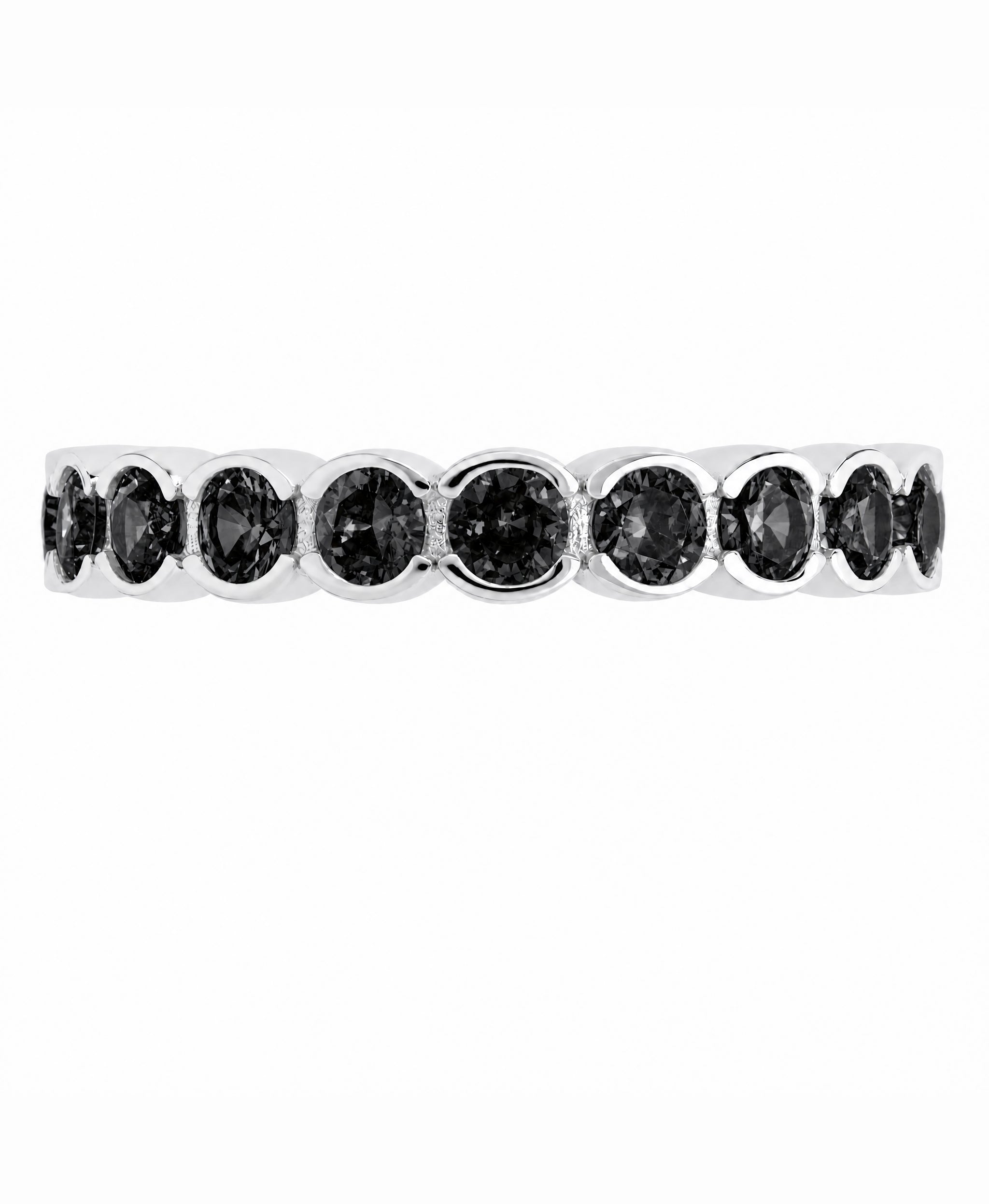 Sterling Silver Black Helene Bezel Eternity Band Ring