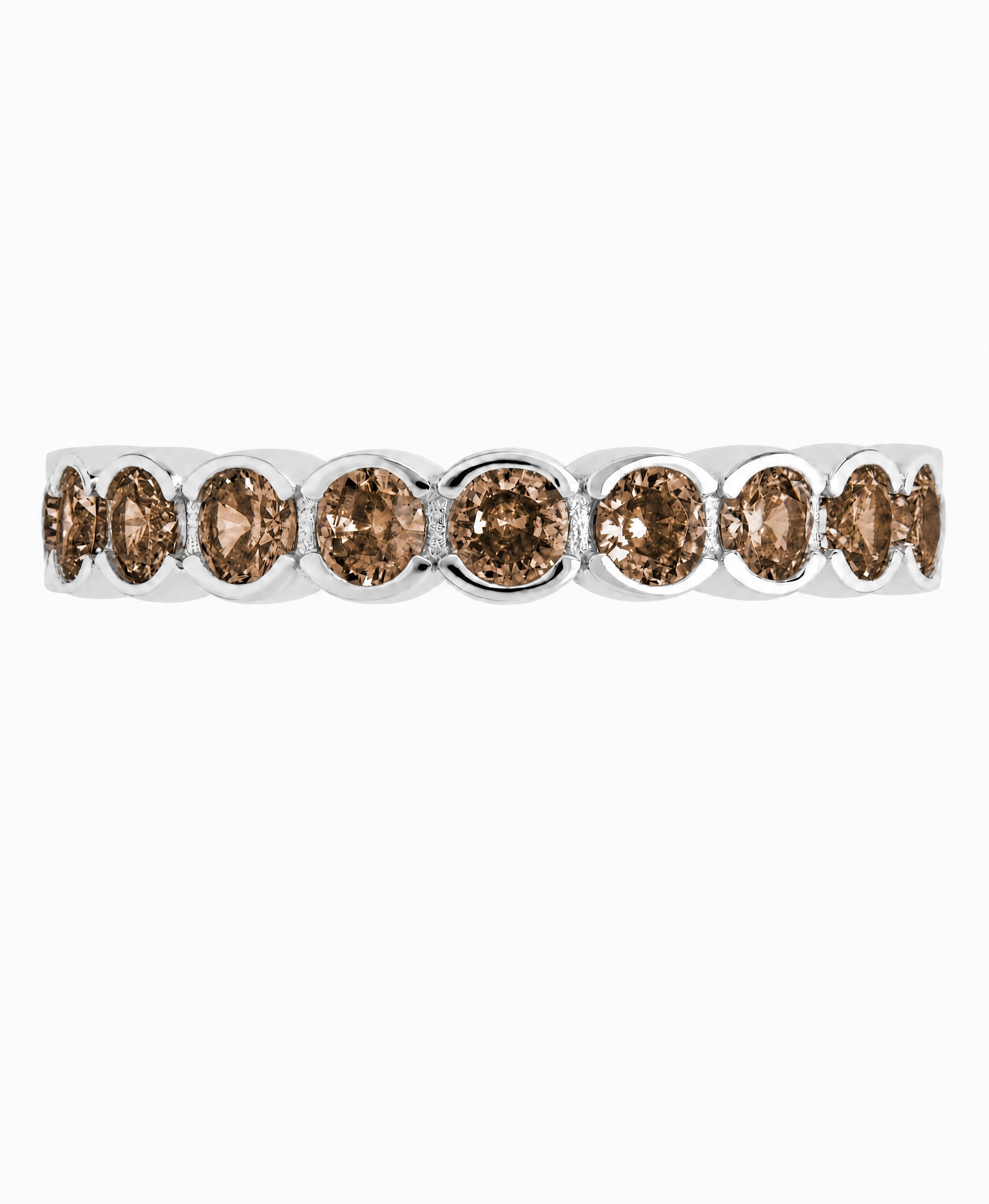 Sterling Silver Chocolate Helene Bezel Eternity Band Ring