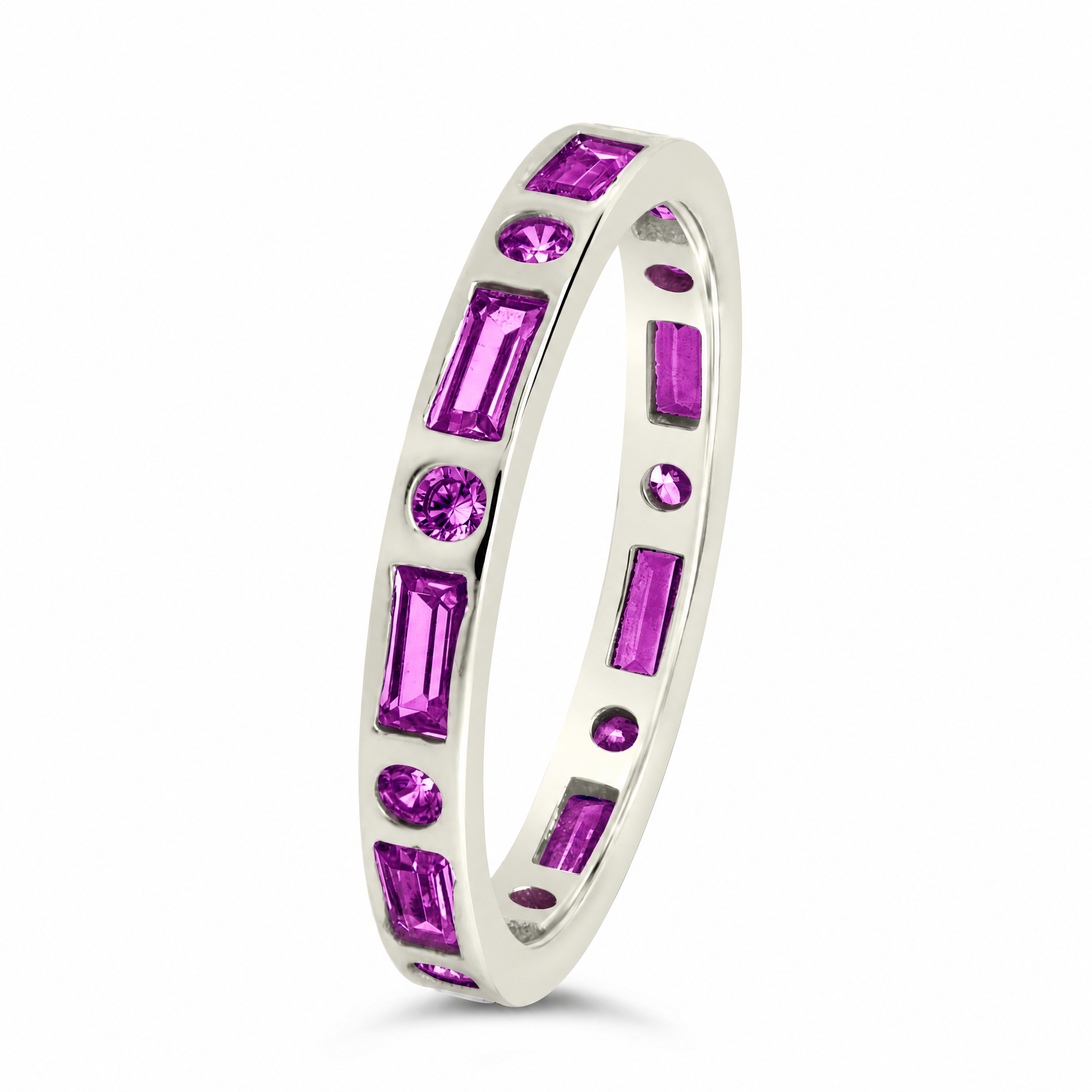 Sterling Silver Amethyst CZ Ethel Ring