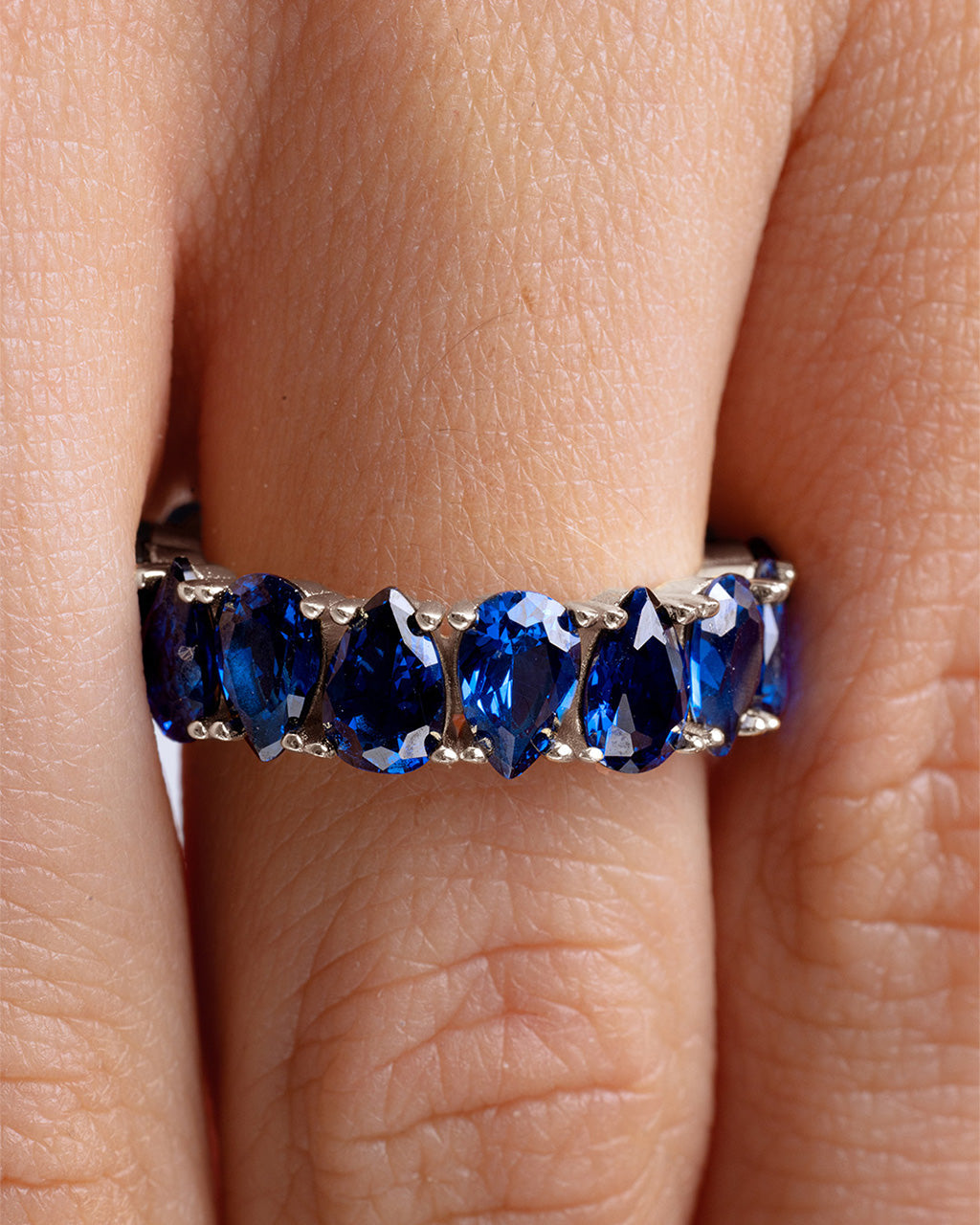 Sterling Silver Janis Sapphire CZ Eternity Band Ring