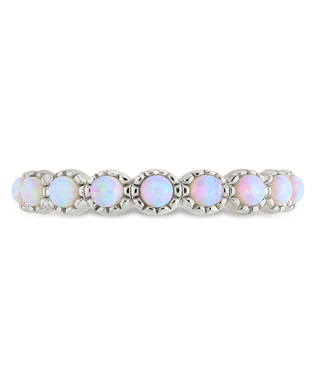 Sterling Silver White Opal Eternity Ring