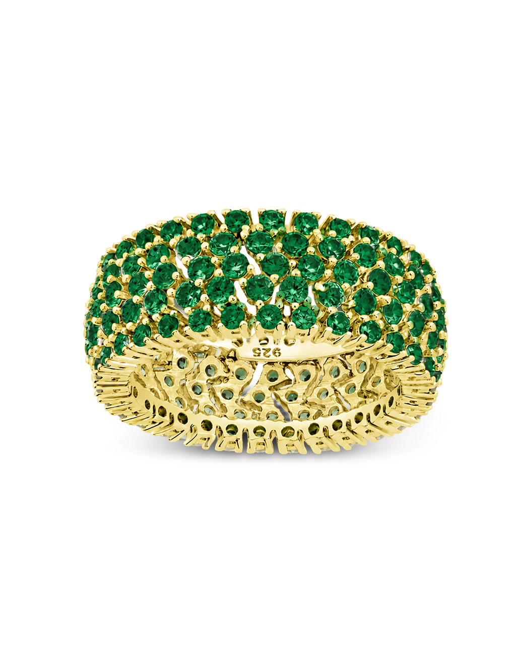 Sterling Silver Emerald CZ Yvonne Ring